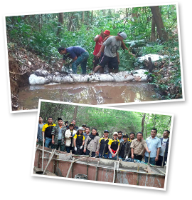 ロイヤルプロジェクトの川の堰作り活動